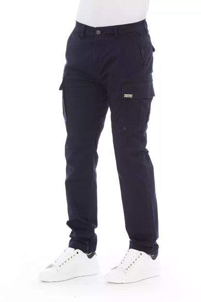 Baldinini Trend Men's Blue Cotton Cargo Trousers