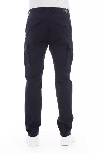 Baldinini Trend Men's Blue Cotton Cargo Trousers