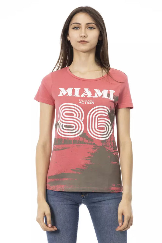 Chic Pink Short Sleeve Round Neck Tee