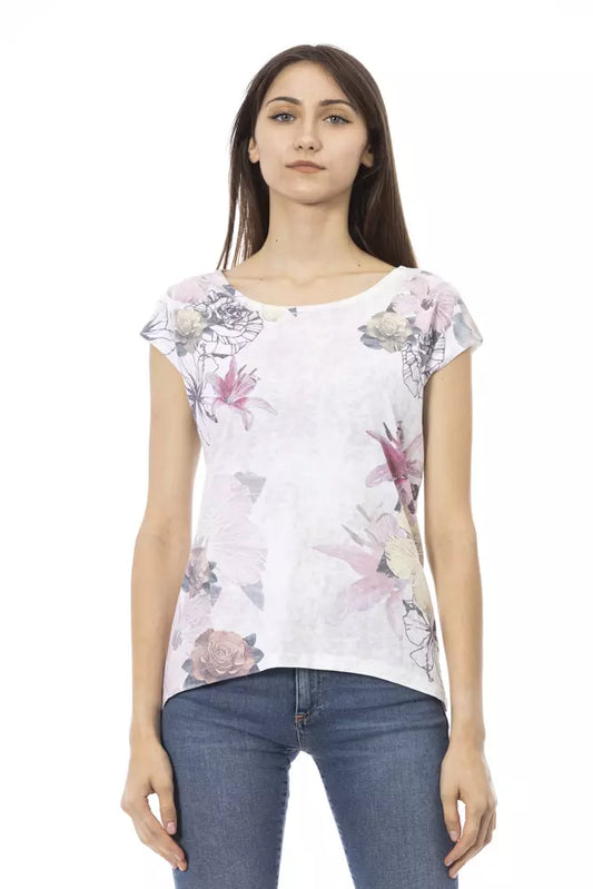 Trussardi Action Women's White Floral Print Cotton T-Shirt