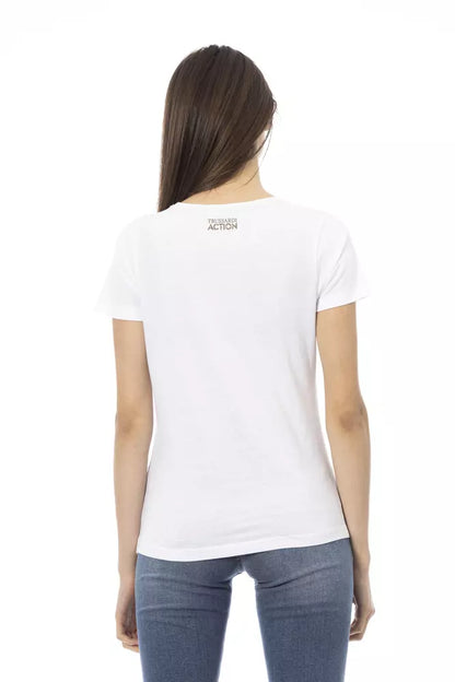 Trussardi Action Women's White Cotton Graphic Print T-Shirt