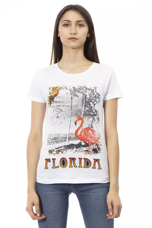 Trussardi Action Women's White Cotton Graphic Print T-Shirt