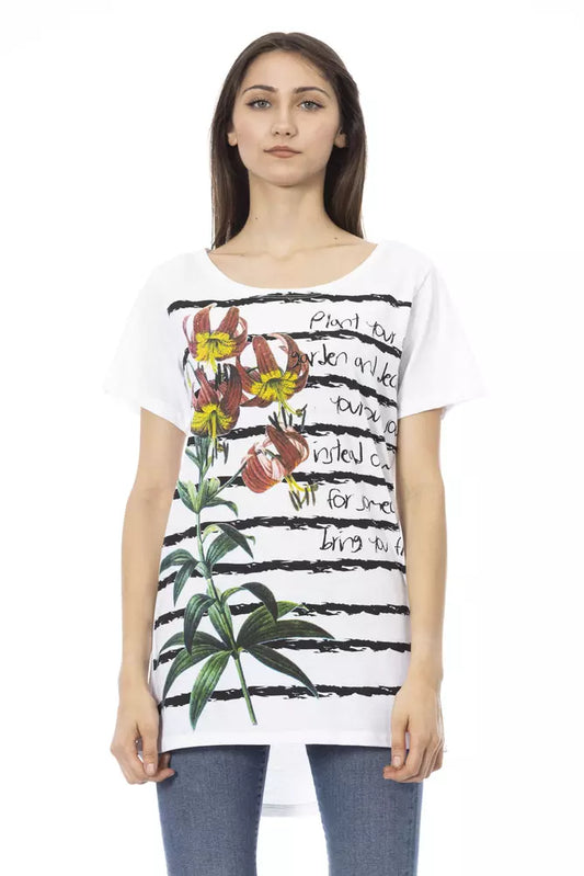 Trussardi Action Women's White Cotton Graphic Print T-Shirt