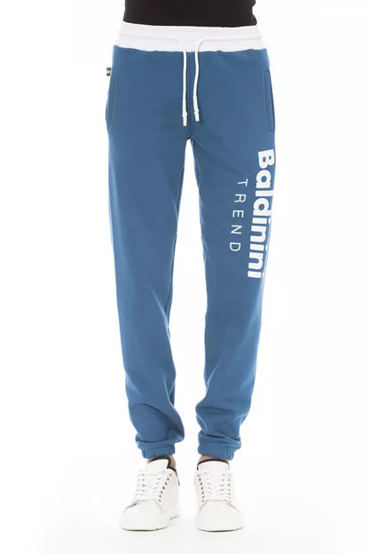 Baldinini Trend Blue Cotton Fleece Sports Pants