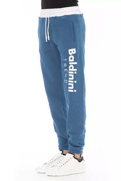 Baldinini Trend Blue Cotton Fleece Sports Pants