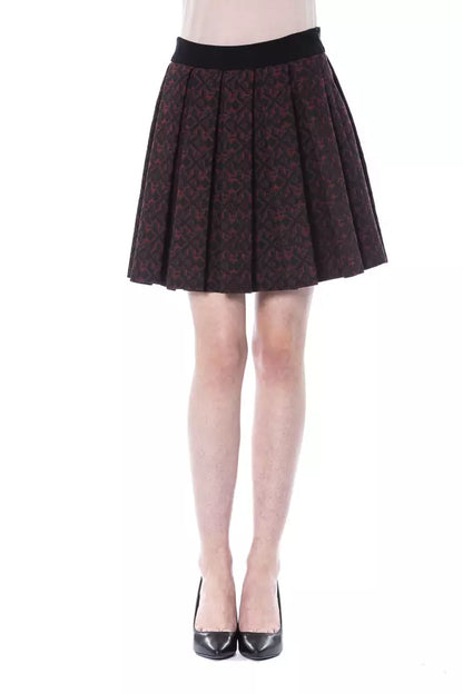 Byblos Brown Cotton Pleated Mini Skirt