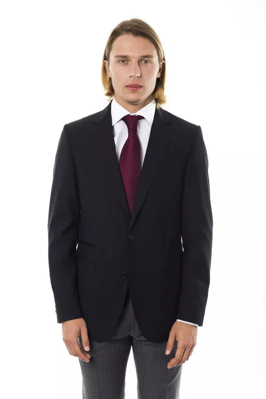 Blazer by Uominitaliani for men in wool black features an crisp silhouette with sophisticated and a crisp for a truly crisp finish.
