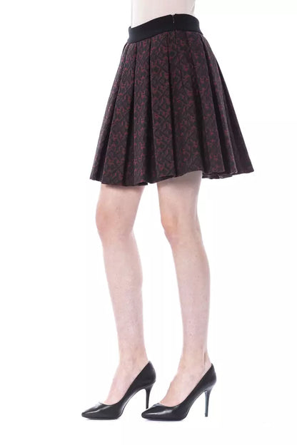 Byblos Brown Cotton Pleated Mini Skirt