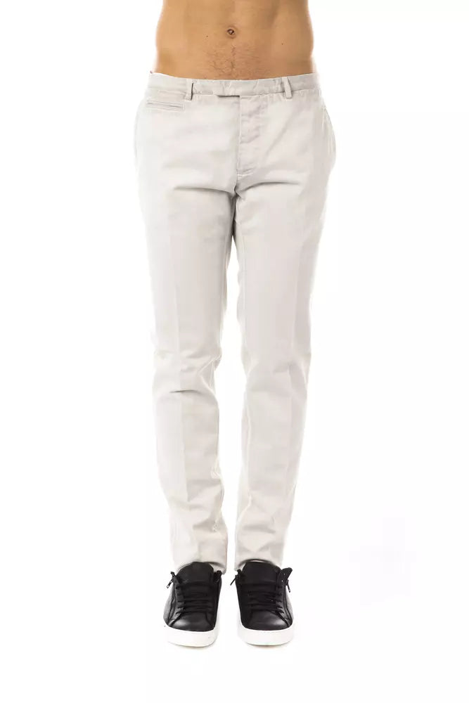 Light Grey Uominitaliani Men's Casual Fit Pants