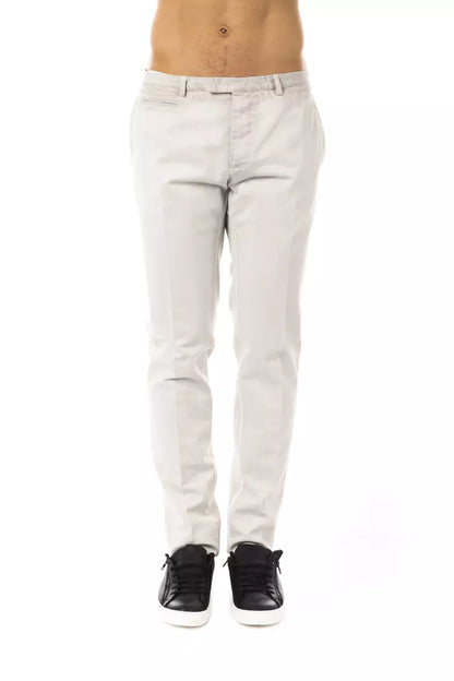 Light Grey Uominitaliani Men's Casual Fit Pants