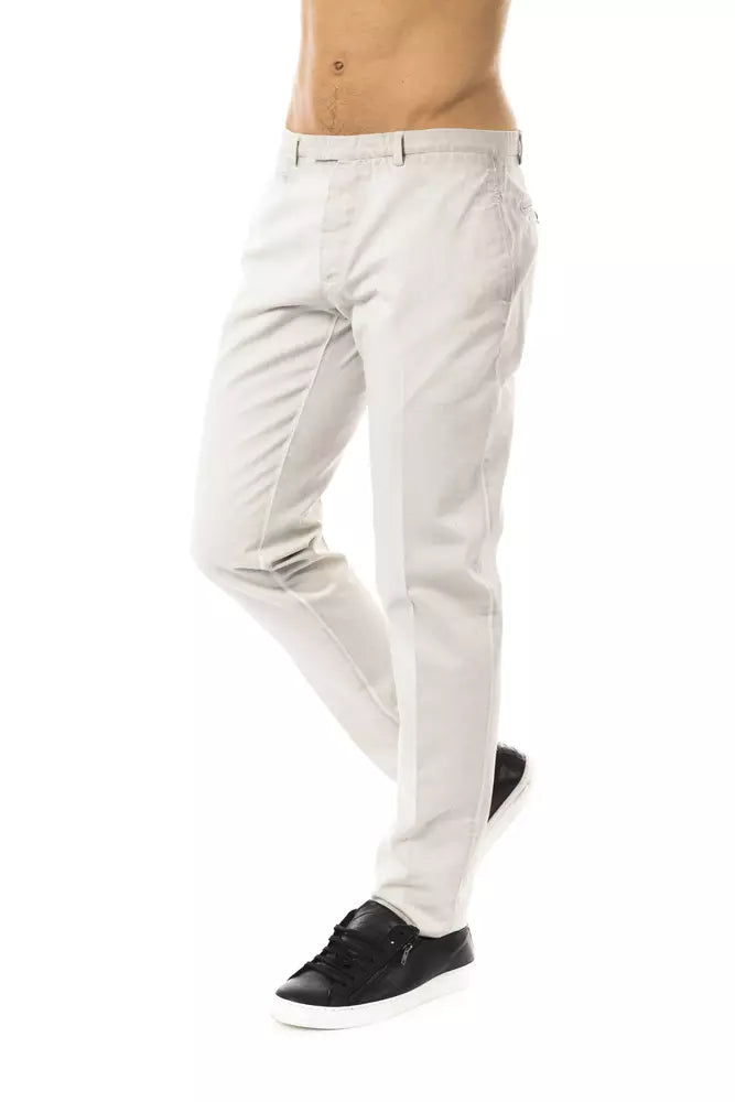 Light Grey Uominitaliani Men's Casual Fit Pants