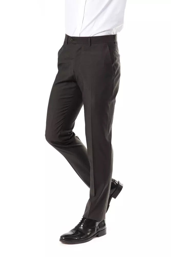 Uominitaliani Men's Grey Wool Suit Pants