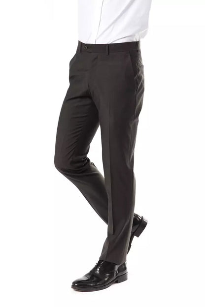 Uominitaliani Men's Grey Wool Suit Pants