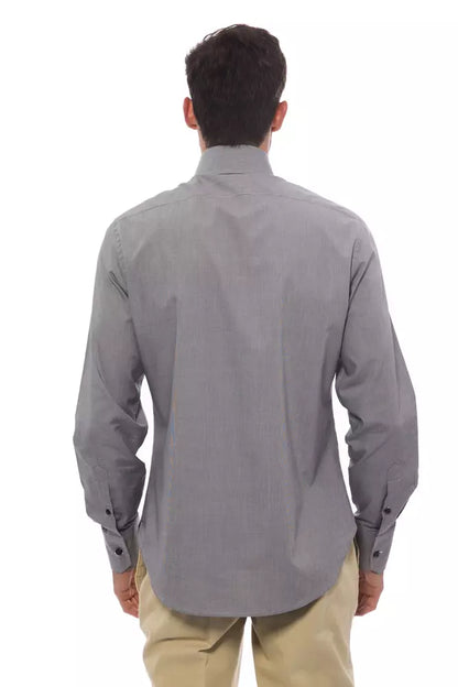 Billionaire Italian Couture Men's Black/White Medium Fit Cotton Shirt