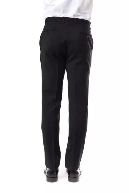 Uominitaliani Men's Gray Classic Wool Suit Pants