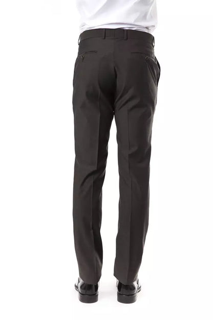 Uominitaliani Men's Grey Wool Suit Pants