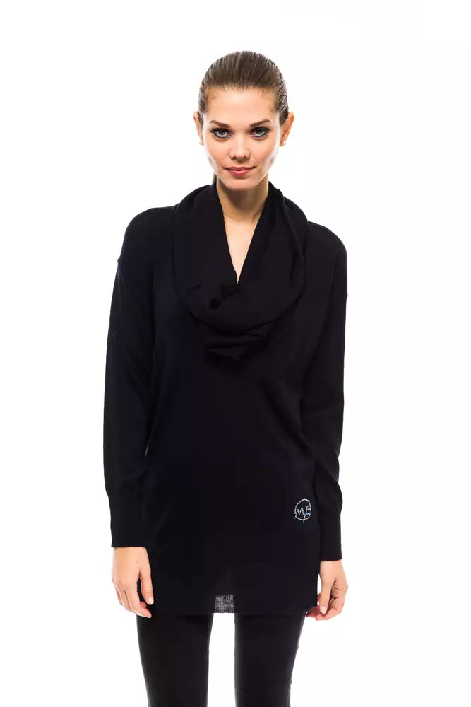 Montana Blu Women's Blue Wool High Collar Sweater