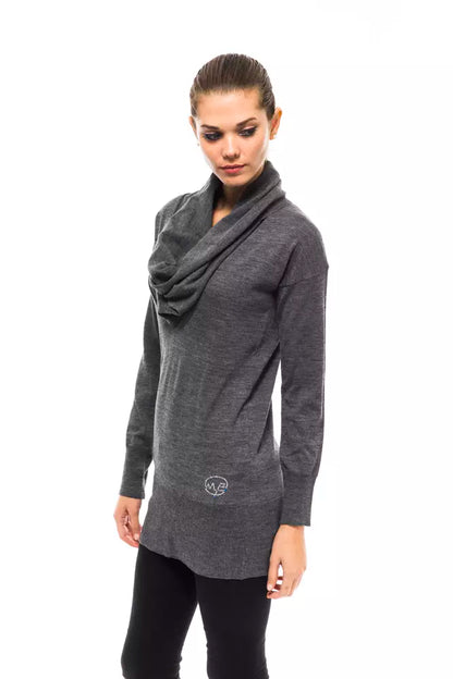 Montana Blu Women's Gray Wool High Collar Sweater