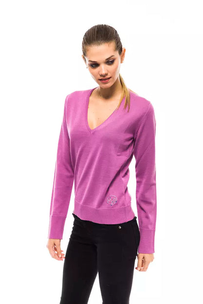 Montana Blu Women's Pink Wool V-neck Sweater