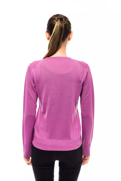 Montana Blu Women's Pink Wool V-neck Sweater