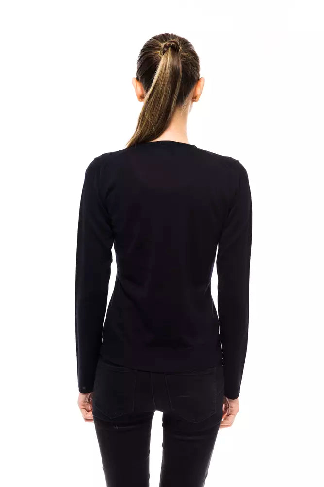 Montana Blu Women's Blue Wool V-neck Sweater