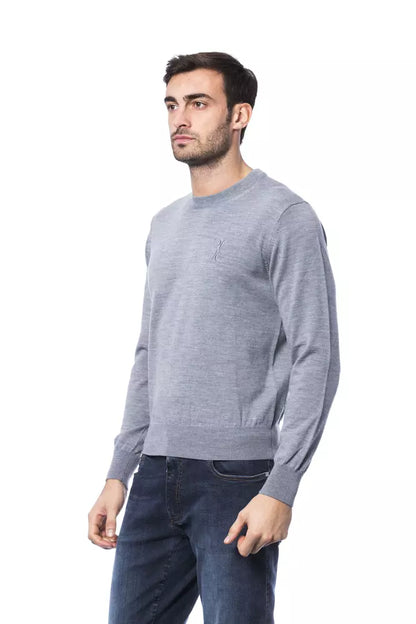 Billionaire Italian Couture Men's Gray Merino Wool Crewneck Sweater