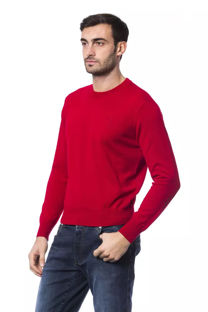 Billionaire Italian Couture Men's Red Merino Wool Crewneck Sweater