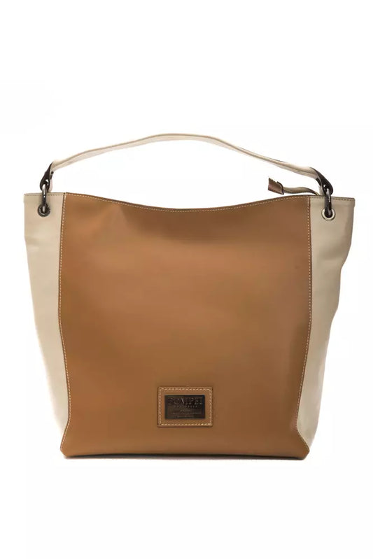 Pompei Donatella Brown Leather Shoulder Bag