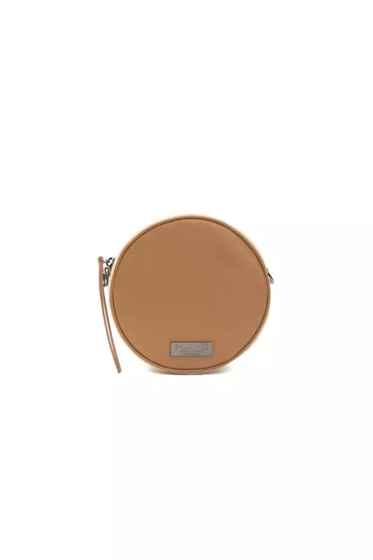 Pompei Donatella Beige Cuoio Small Oval Crossbody Bag