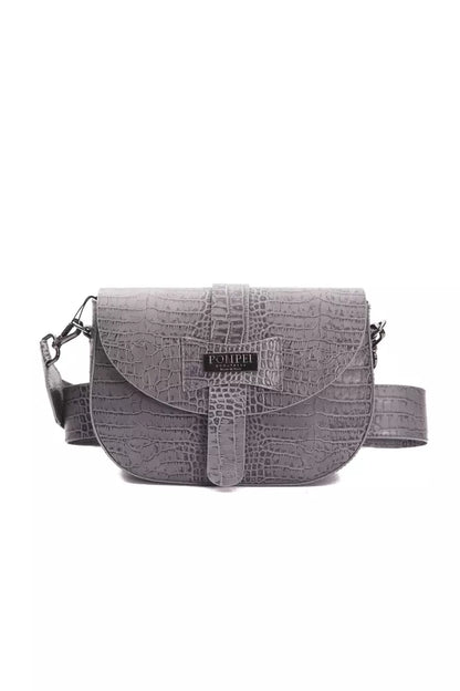 Pompei Donatella Grey Leather Crossbody Bag