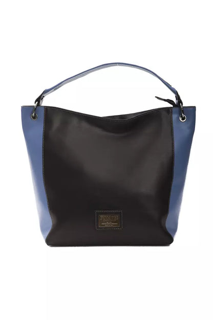 Pompei Donatella Black & Blue Leather Shoulder Bag