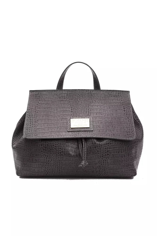Pompei Donatella Marcella Grey Leather Handbag