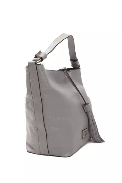 Pompei Donatella Grey Leather Shoulder Bag