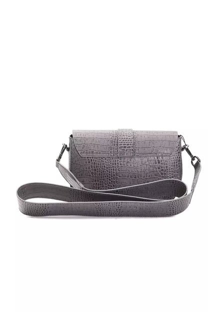 Pompei Donatella Grey Leather Crossbody Bag