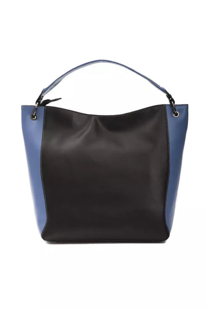 Pompei Donatella Black & Blue Leather Shoulder Bag