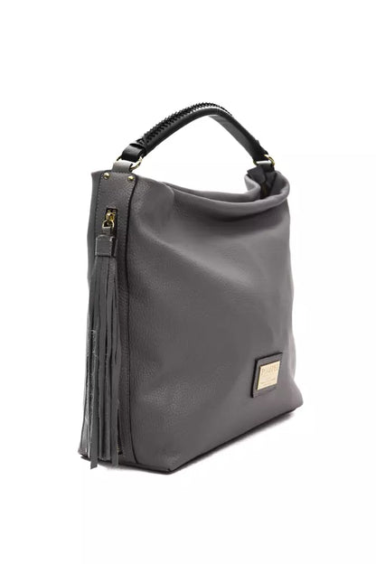 Pompei Donatella Grey Leather Shoulder Bag