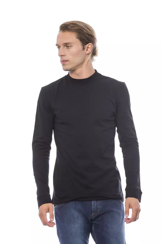 Verri Men's Black Cotton Crewneck Sweater