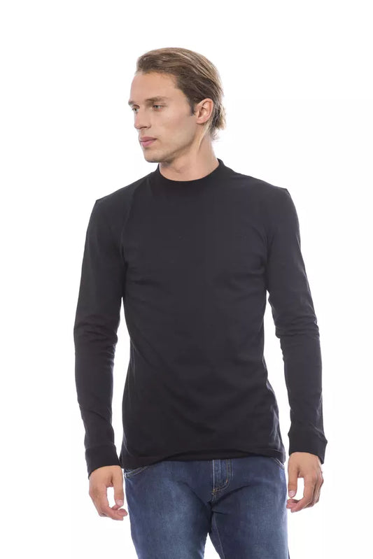Verri Men's Black Cotton Crewneck Sweater