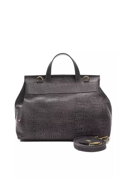 Pompei Donatella Marcella Grey Leather Handbag