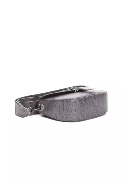 Pompei Donatella Grey Leather Crossbody Bag