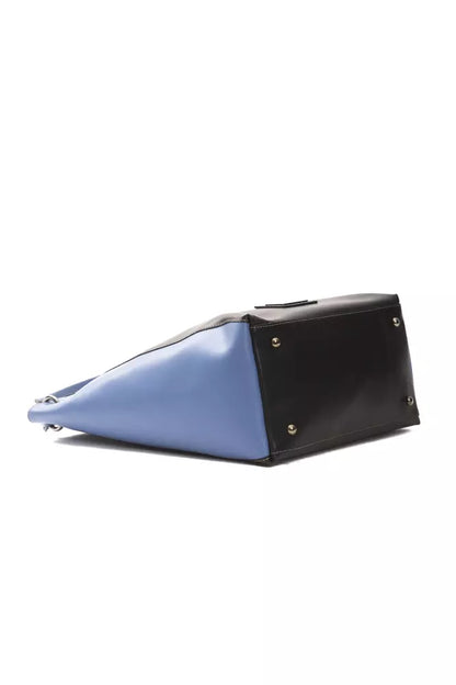 Pompei Donatella Black & Blue Leather Shoulder Bag