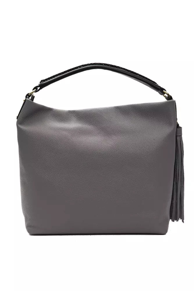 Pompei Donatella Grey Leather Shoulder Bag
