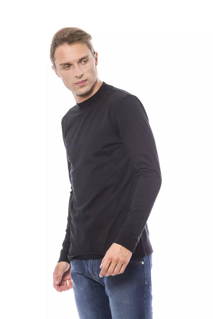 Verri Men's Black Cotton Crewneck Sweater