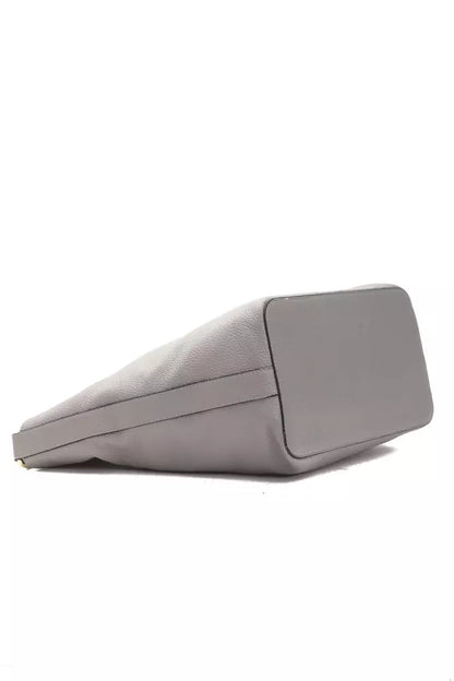 Pompei Donatella Grey Leather Shoulder Bag