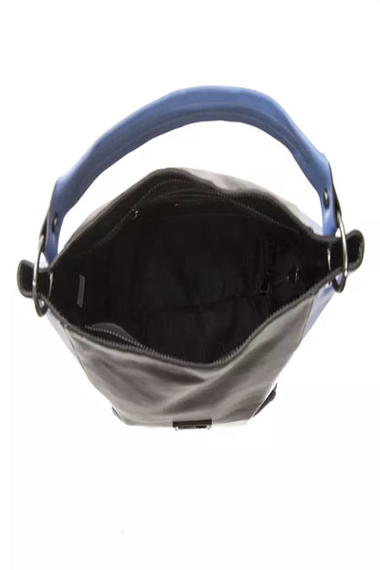Pompei Donatella Black & Blue Leather Shoulder Bag