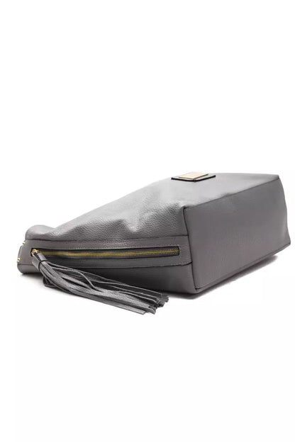 Pompei Donatella Grey Leather Shoulder Bag