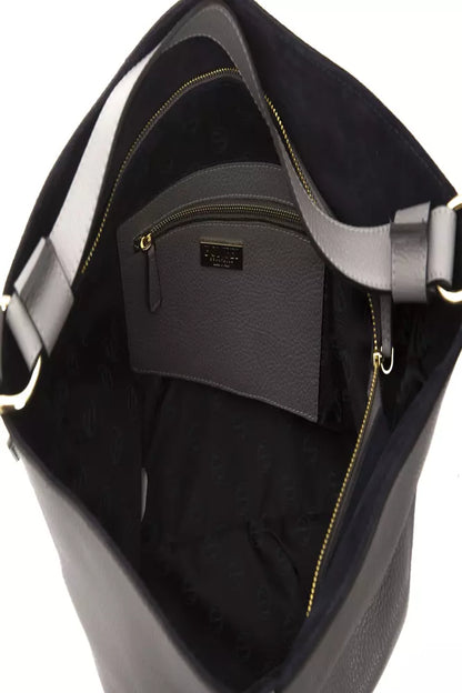 Pompei Donatella Grey Leather Shoulder Bag