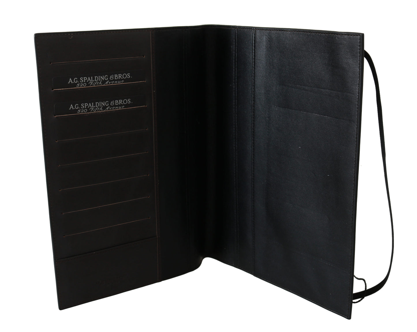 A.G. Spalding & Bros. Black Leather Bifold Travel Holder Logo Wallet