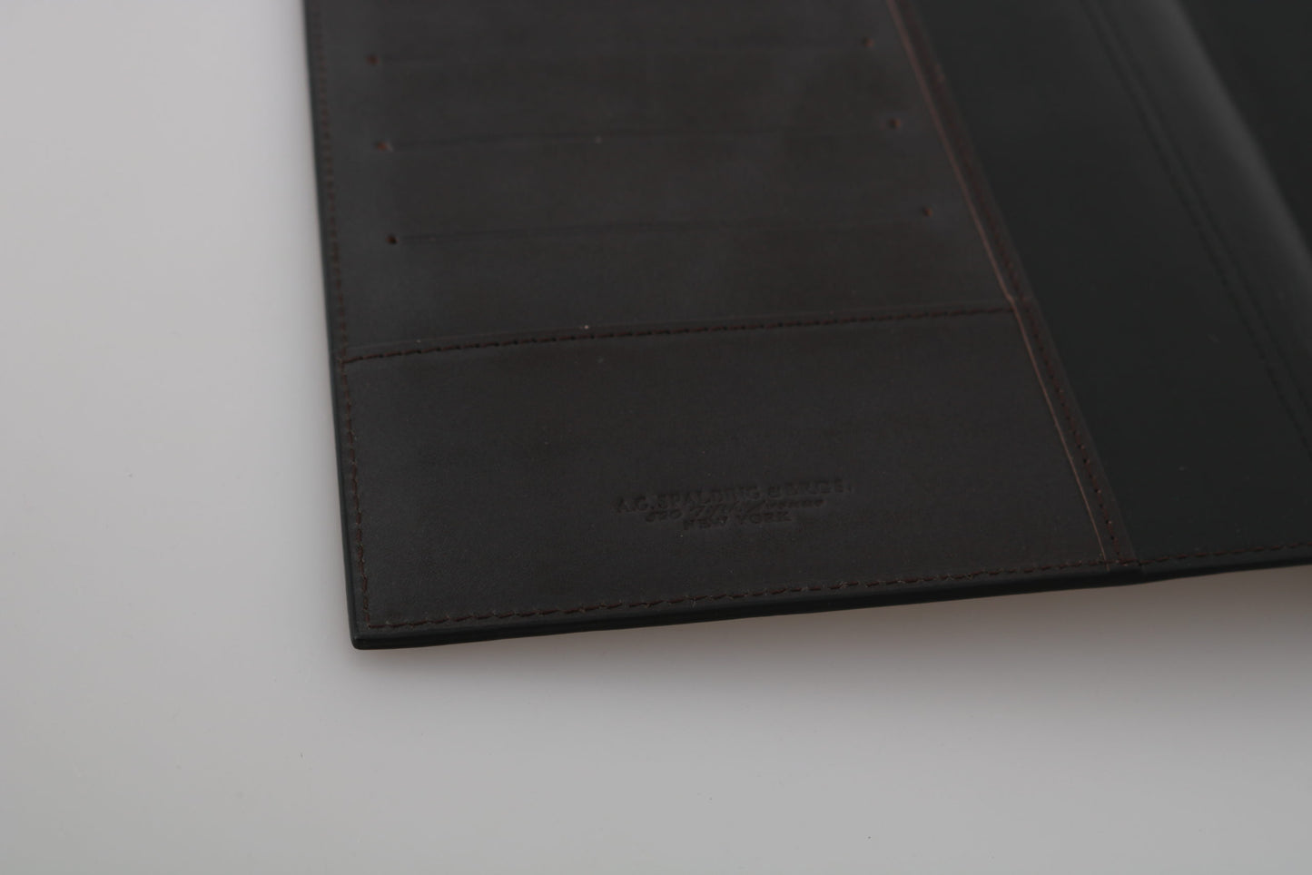 A.G. Spalding & Bros. Black Leather Bifold Travel Holder Logo Wallet