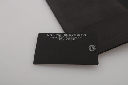 A.G. Spalding & Bros. Black Leather Bifold Travel Holder Logo Wallet